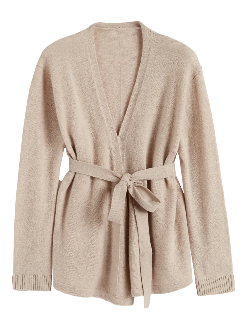 Wrap-Style Belted Cardigan