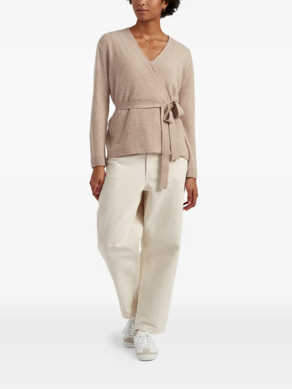 Wrap-Style Belted Cardigan