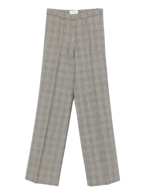 A.M.G. checked-pattern pleated trousers