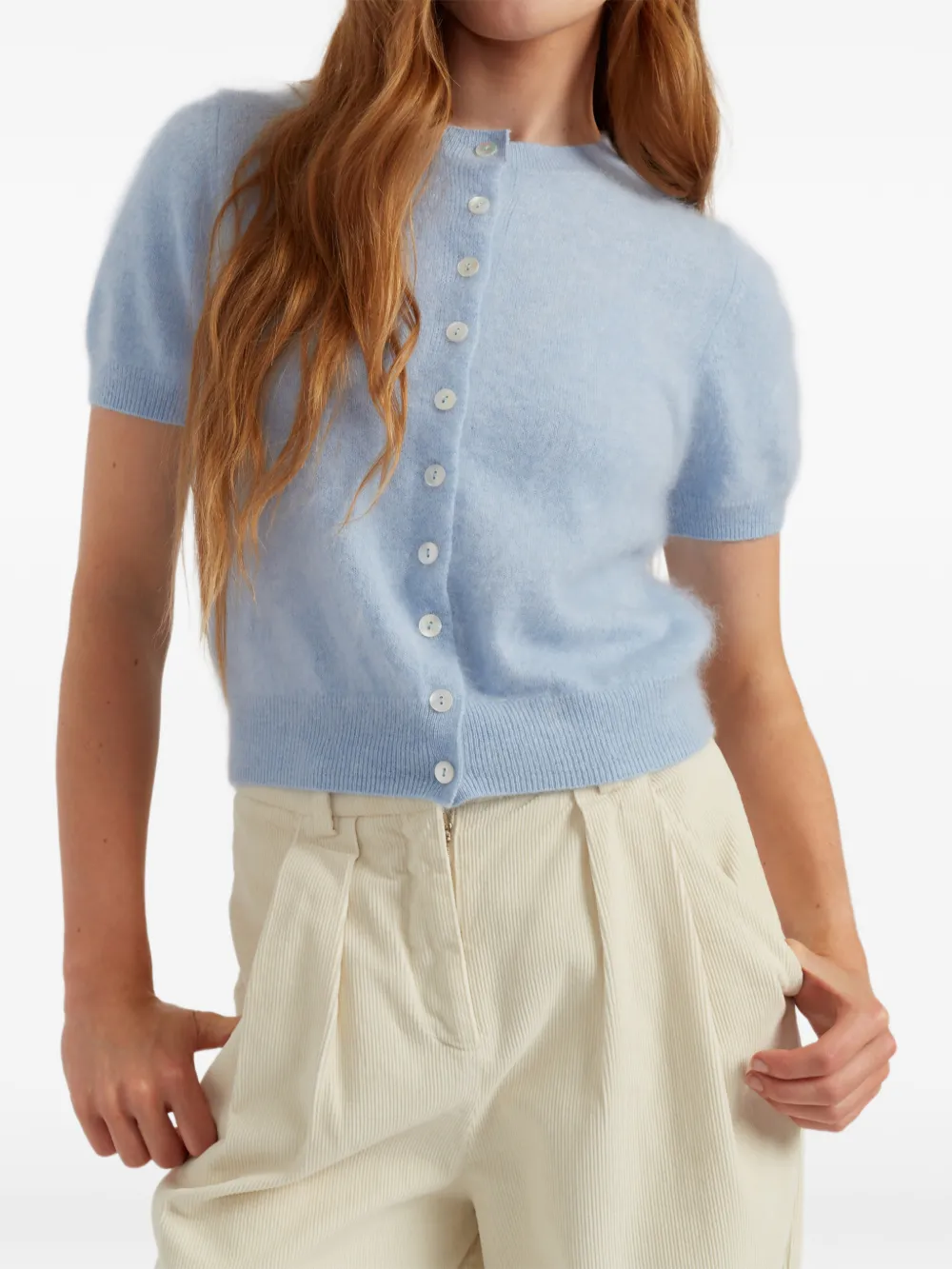 Chinti & Parker Vest met knoopsluiting en geborstelde afwerking Blauw