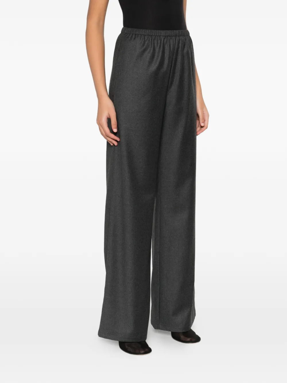  A.m.g. Elastic-waist Wool Trousers - Grey 