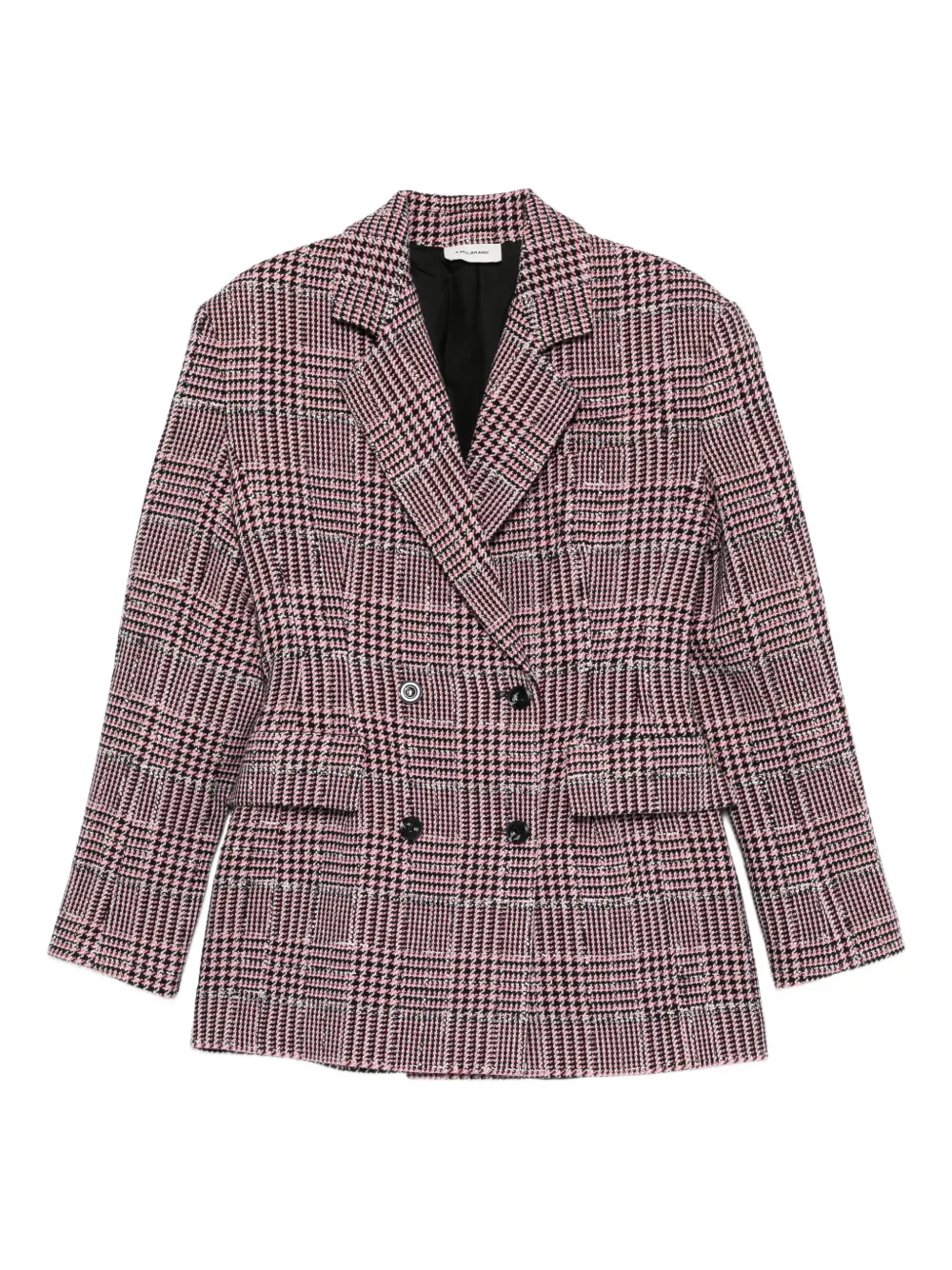 A.M.G. double-breasted check-pattern blazer | Pink | Image 1