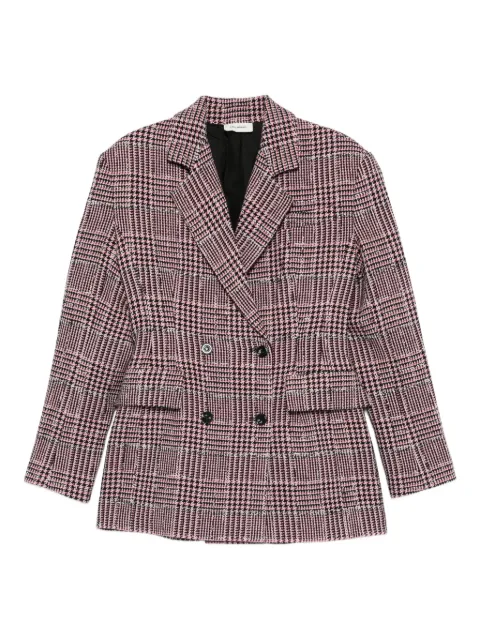 A.M.G. double-breasted check-pattern blazer