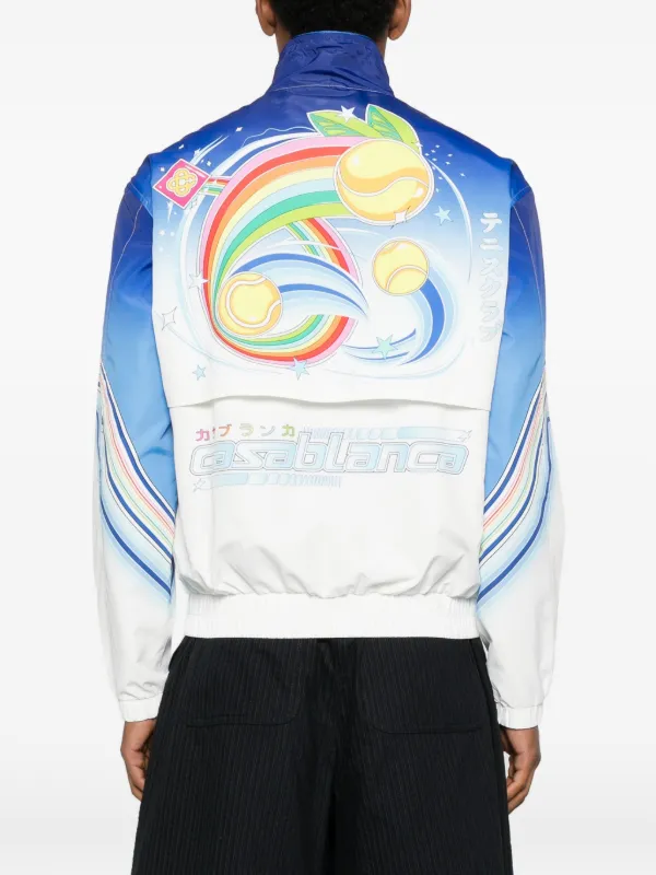 Casablanca graphic-zipped Jacket | White | FARFETCH