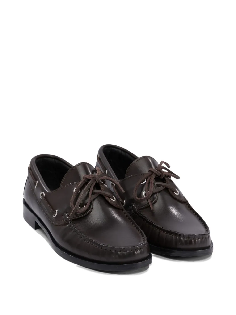 Aeyde Harris Lace-up Leather Boat Shoes In Multi