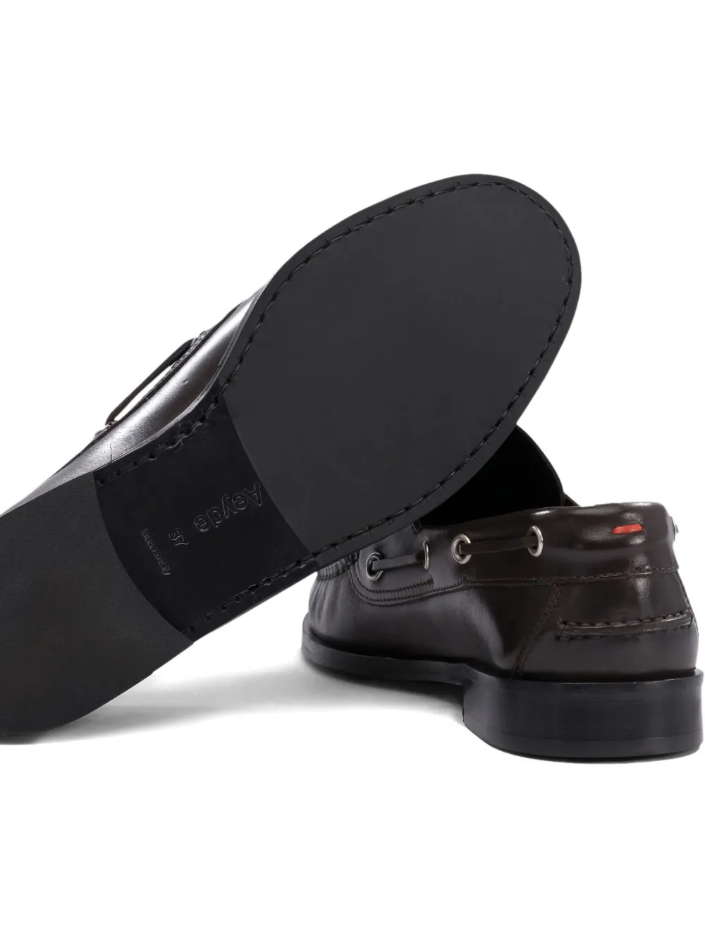 Aeyde Harris Lace-up Leather Boat Shoes In Multi