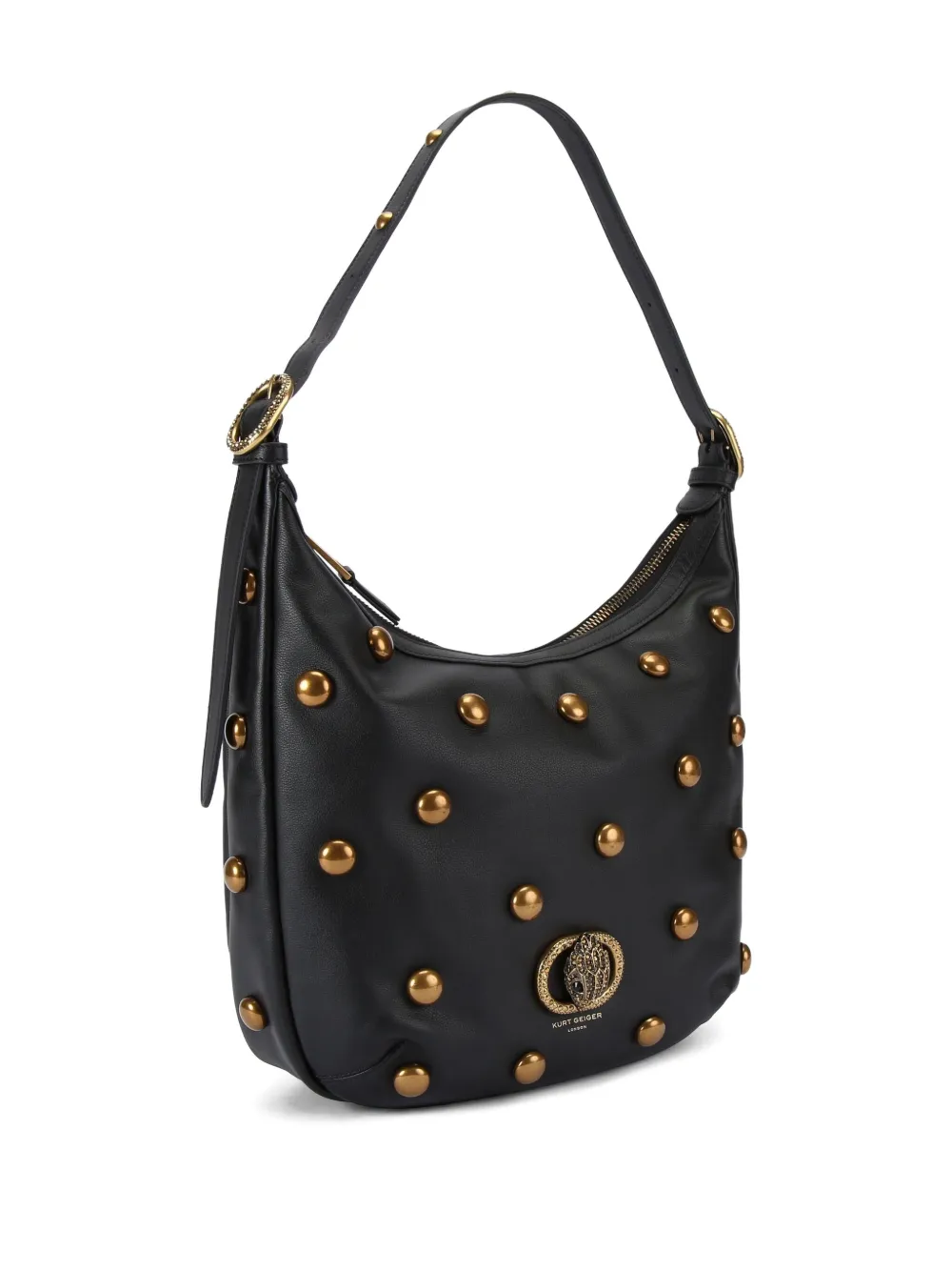 Kurt Geiger London logo-plaque shoulder bag - Zwart