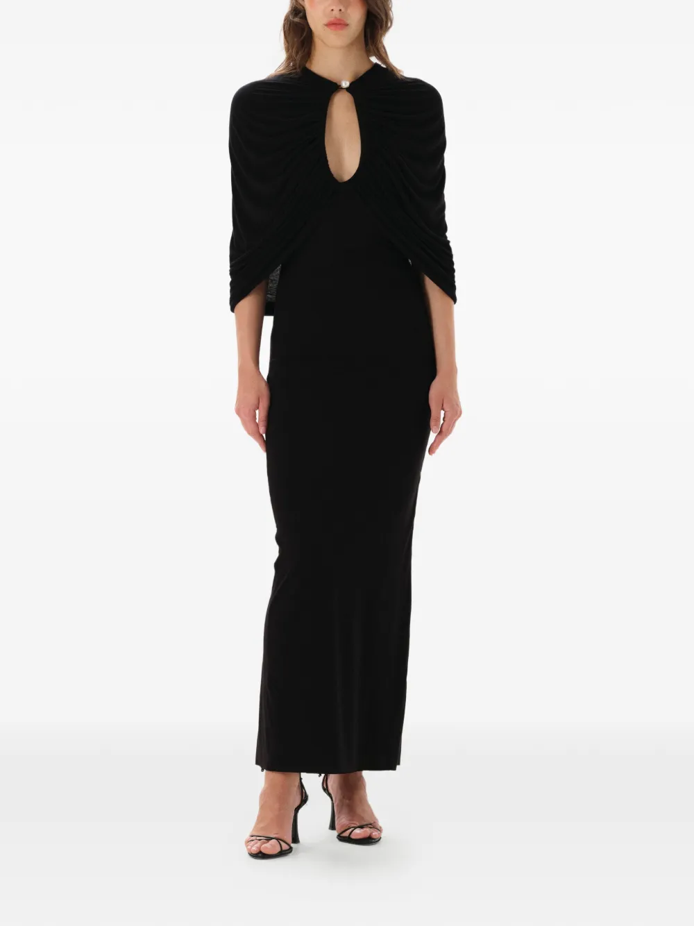 Manurí Kokon Draped-detail Dress In Black
