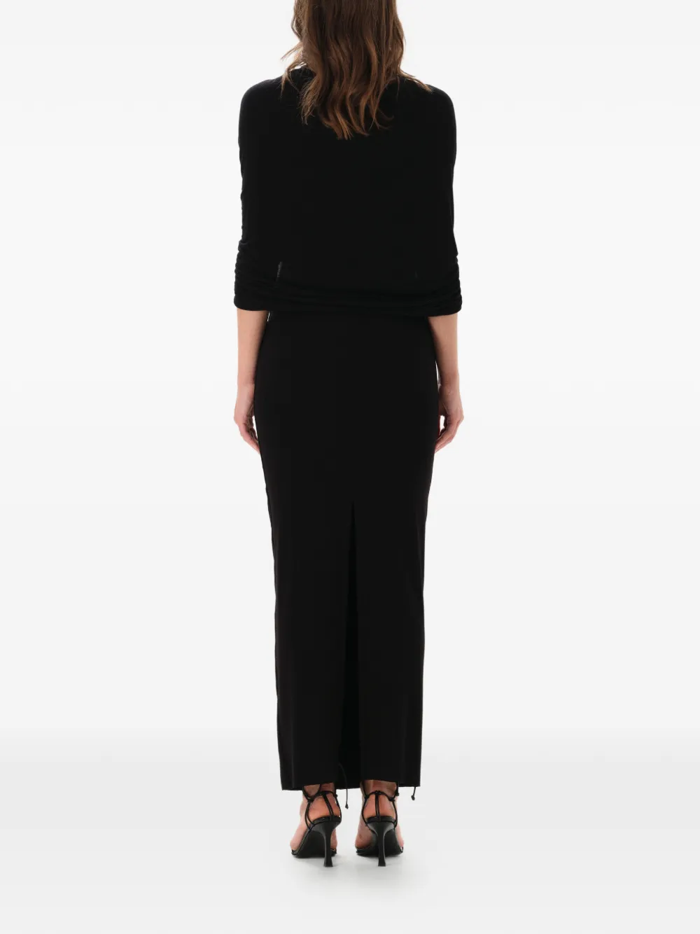 Manurí Kokon Draped-detail Dress In Black