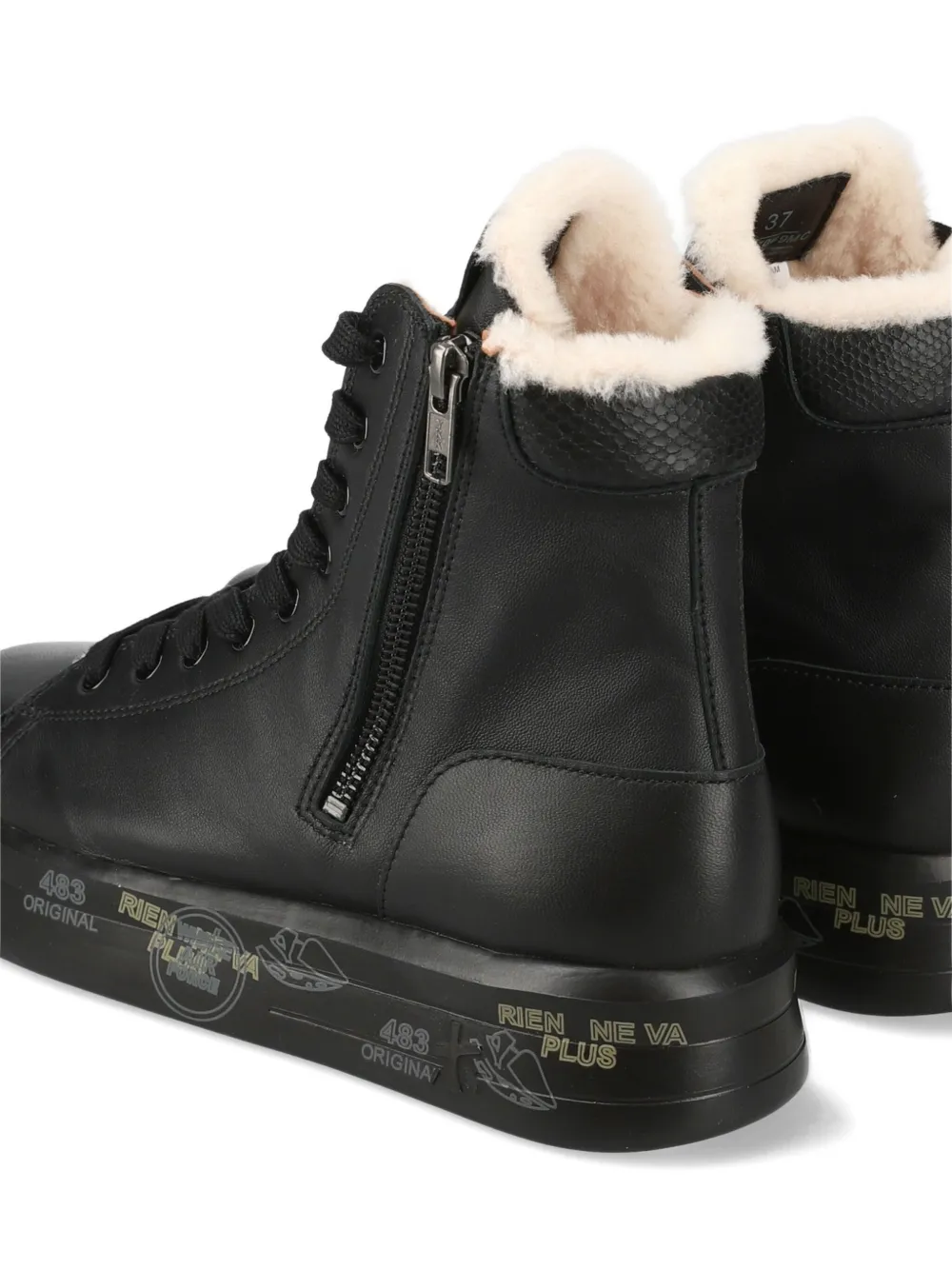 Premiata Edith sneakers met bont afwerking Zwart