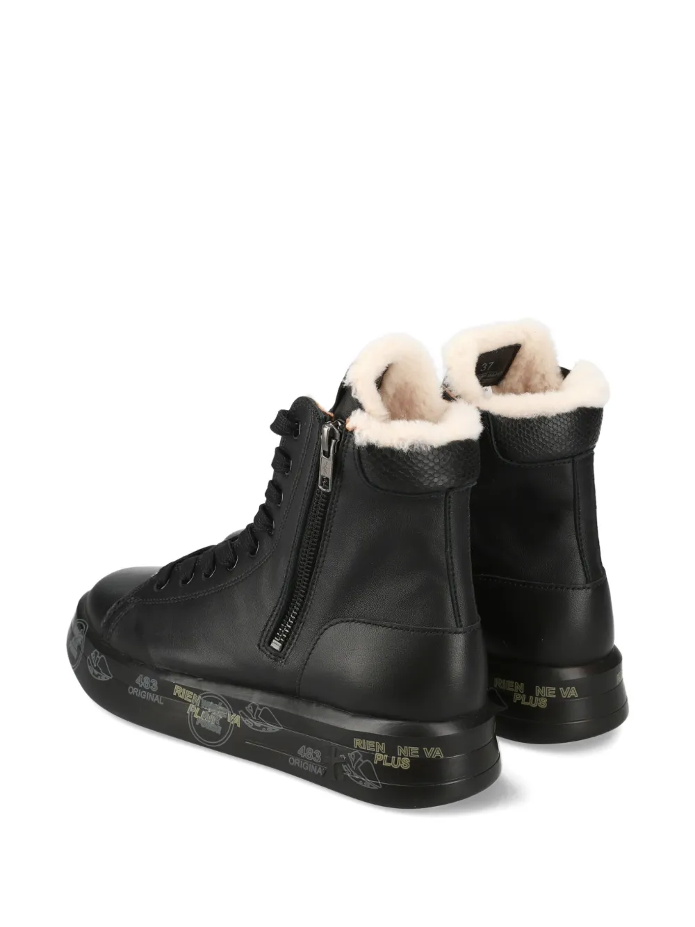 Premiata Edith sneakers met bont afwerking Zwart