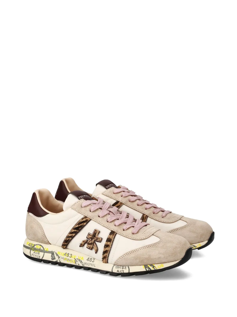 Premiata Versatile Sneakers With Modern Calf Leather Overlays In Neutral