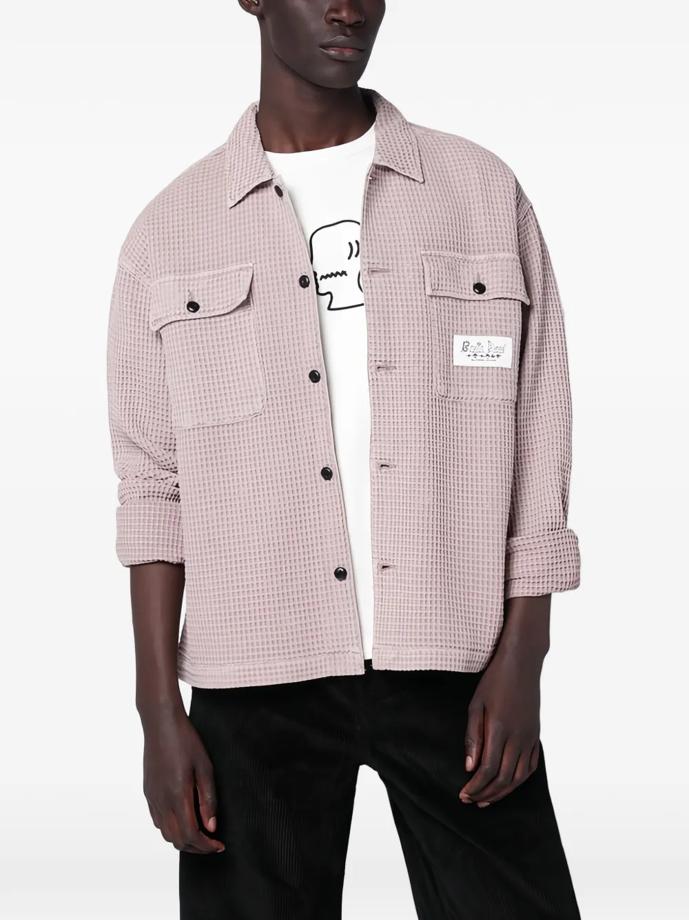 Brain Dead textured pocket casual shirt - Pink