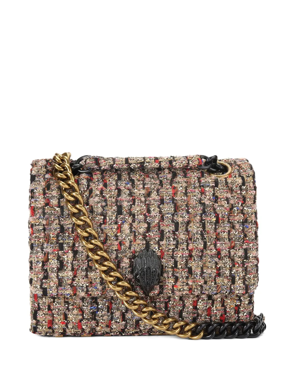 Kurt Geiger London tweed-texture shoulder bag - Rosa