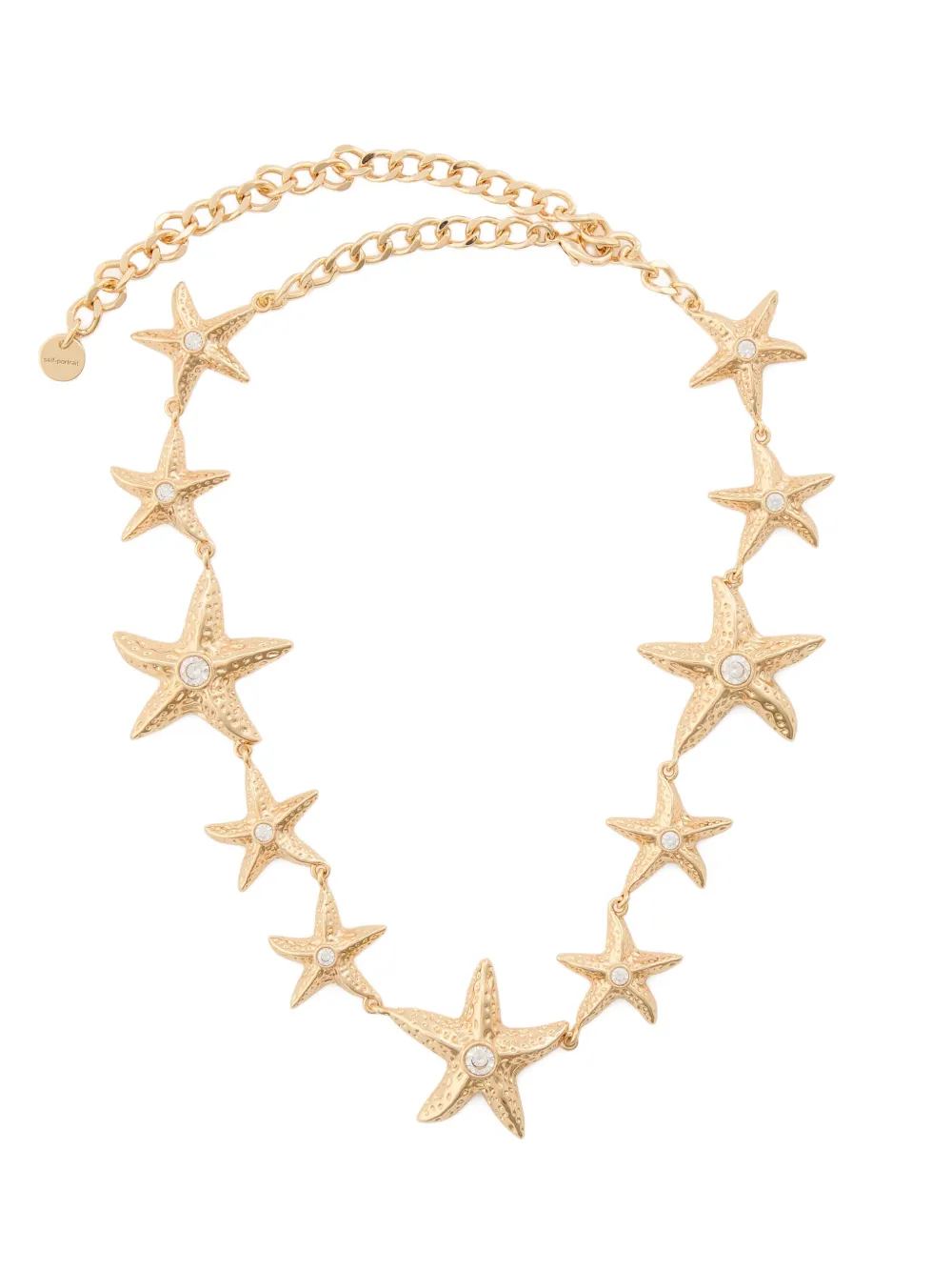 Self-Portrait sea-star necklace - Goud