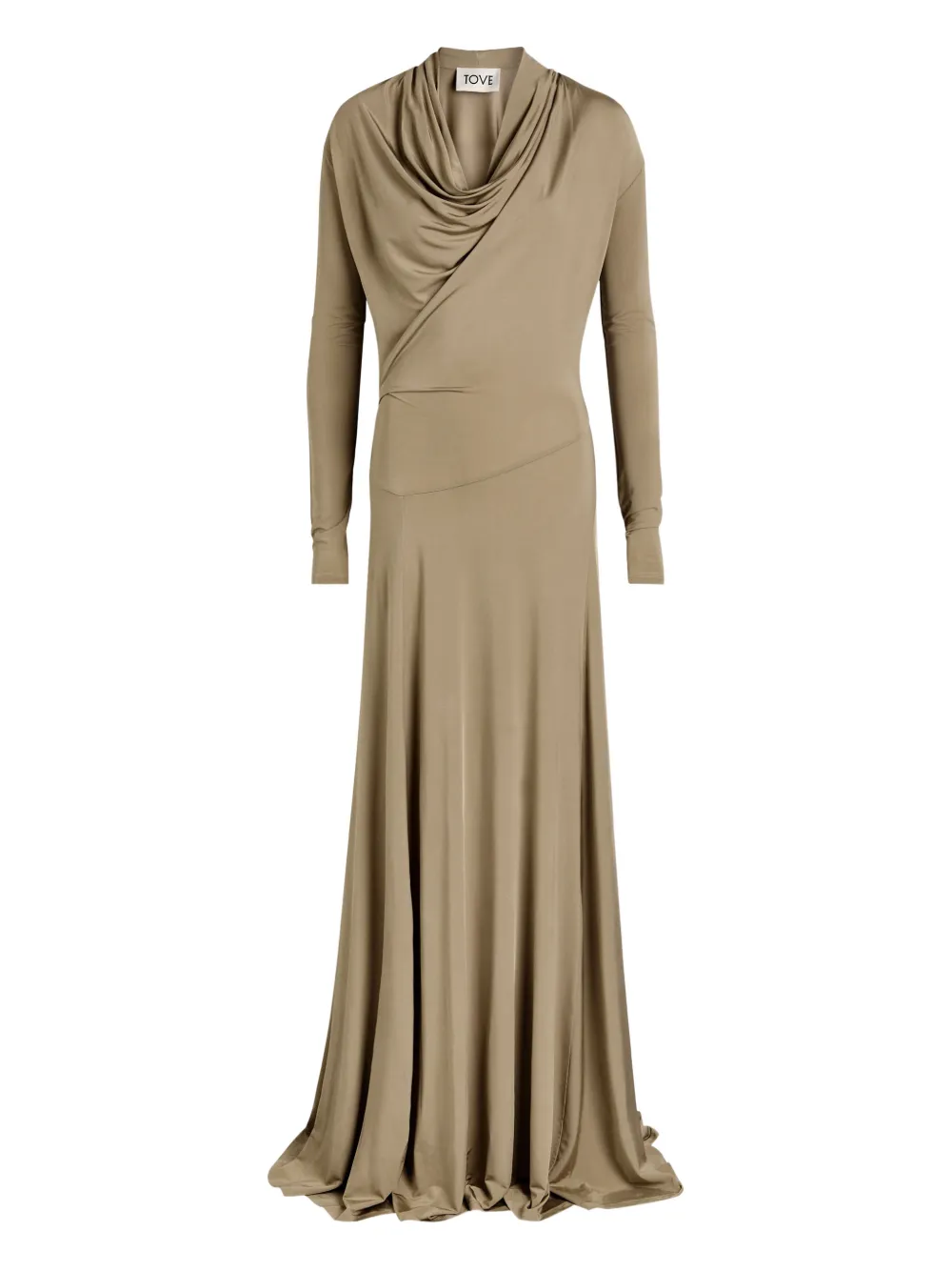TOVE Vevina cowl-neck maxi dress - Beige