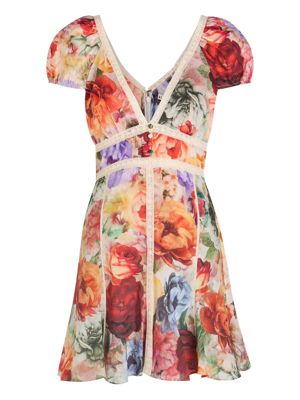 alice + olivia V-neck floral mini dress - Neutrals