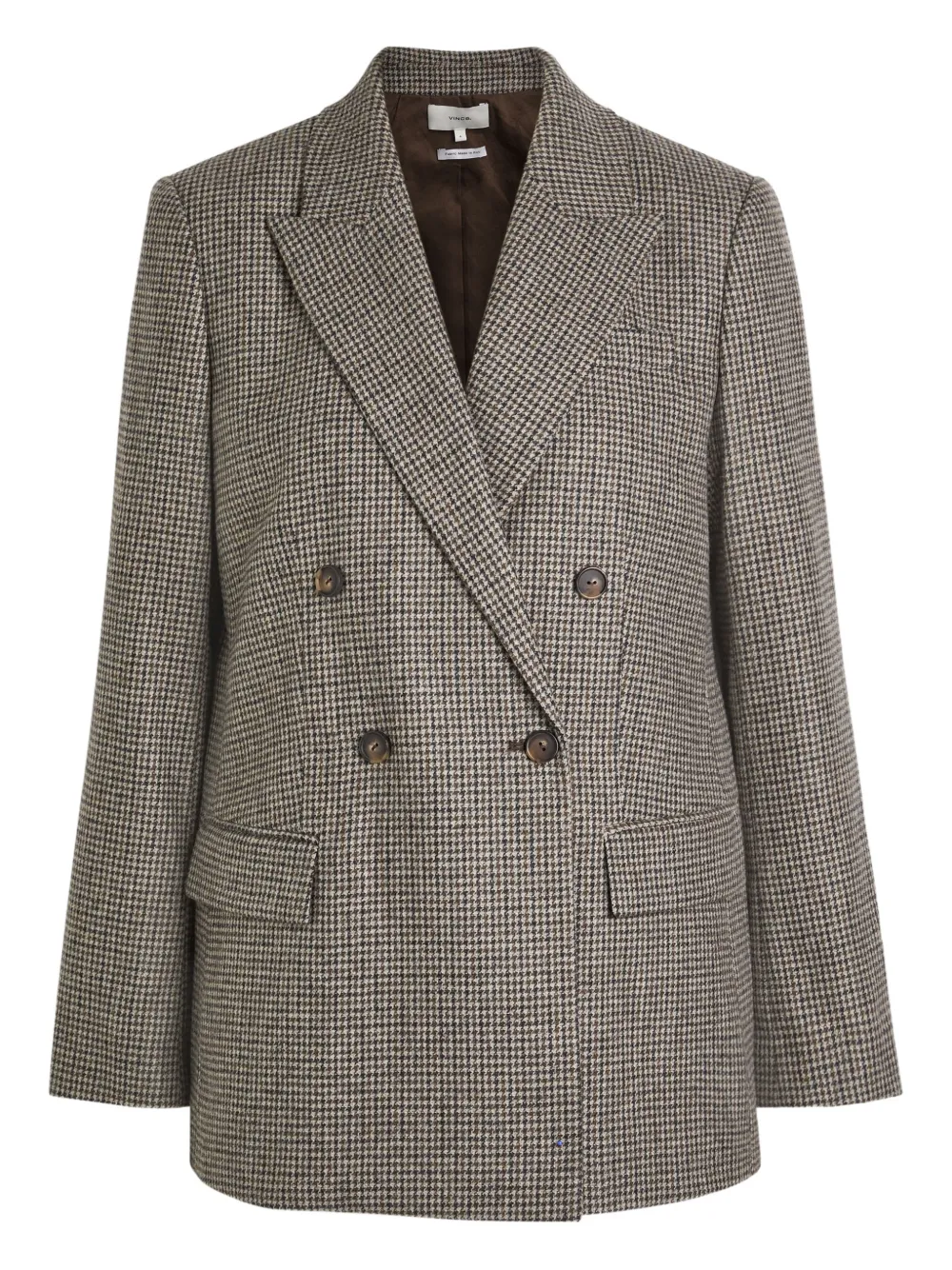 Vince houndstooth double-breasted blazer - Brown