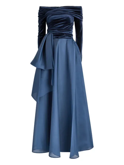 Talbot Runhof off-shoulder draped gown