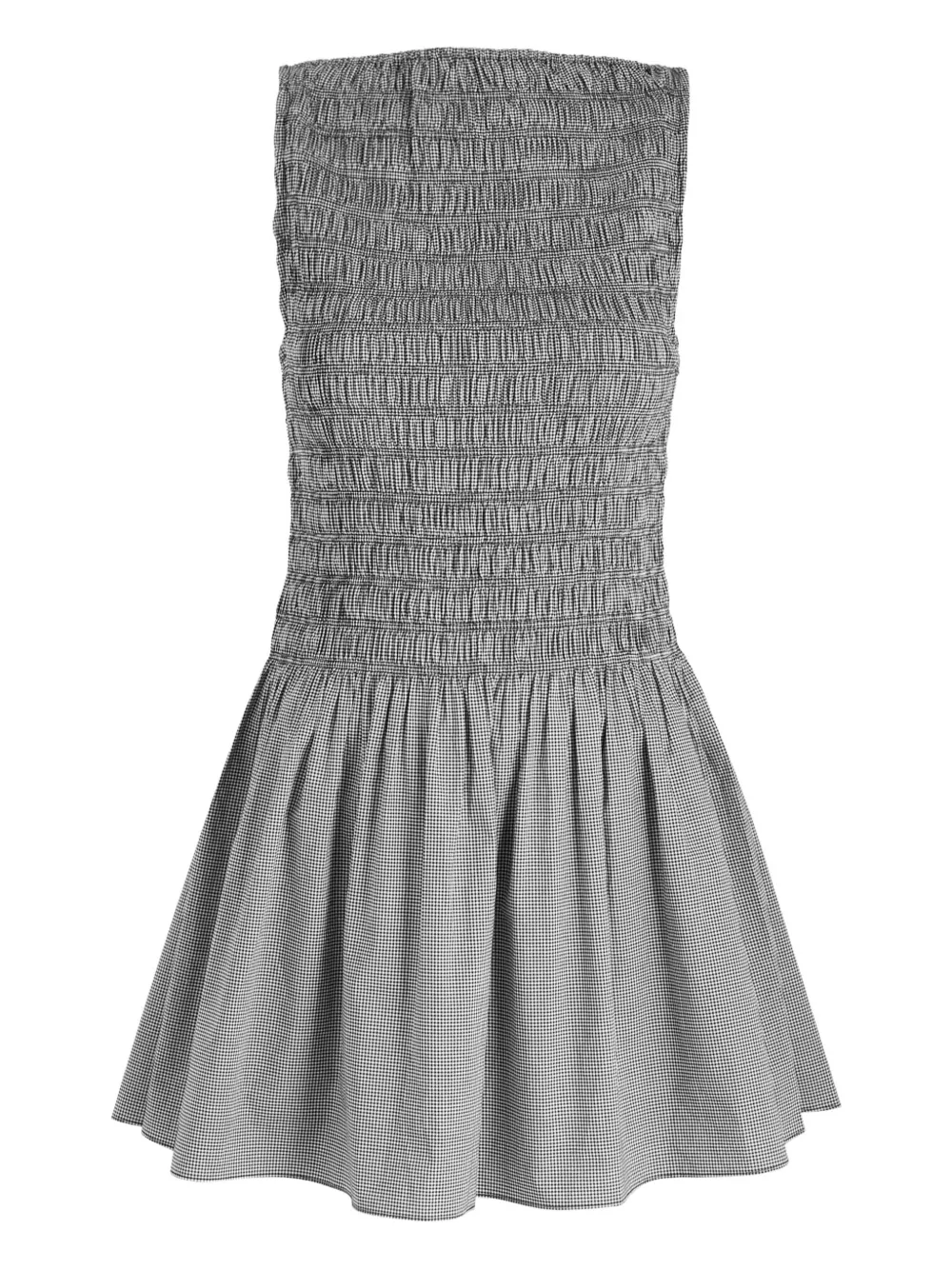Faithfull the Brand shirred-upper gingham mini dress - Grigio