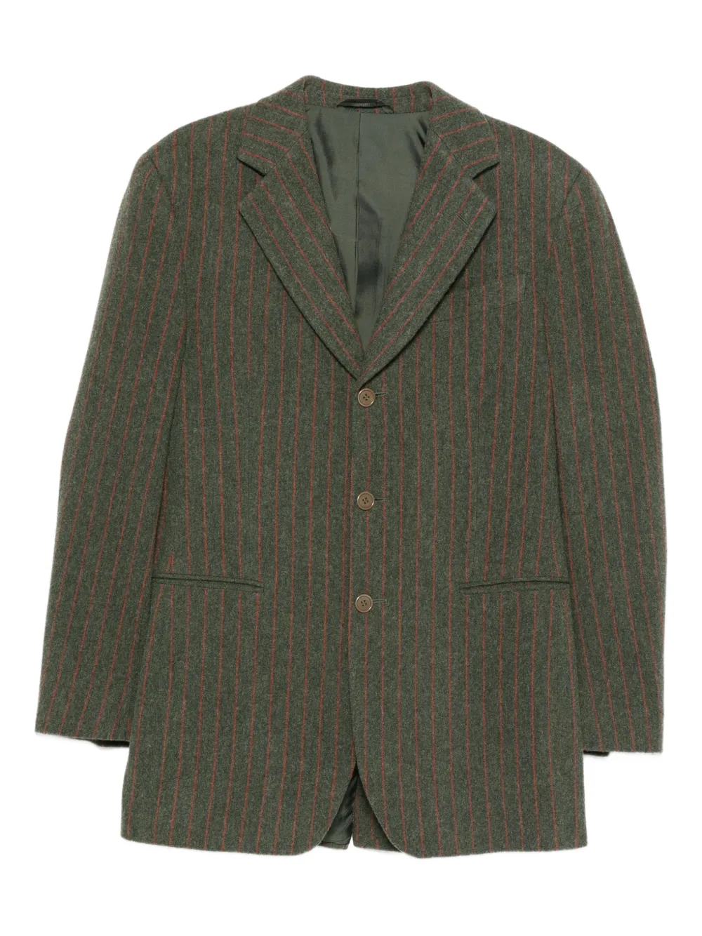 Romeo Gigli Pre-Owned 1990s pinstriped-pattern blazer | Green | Image 1