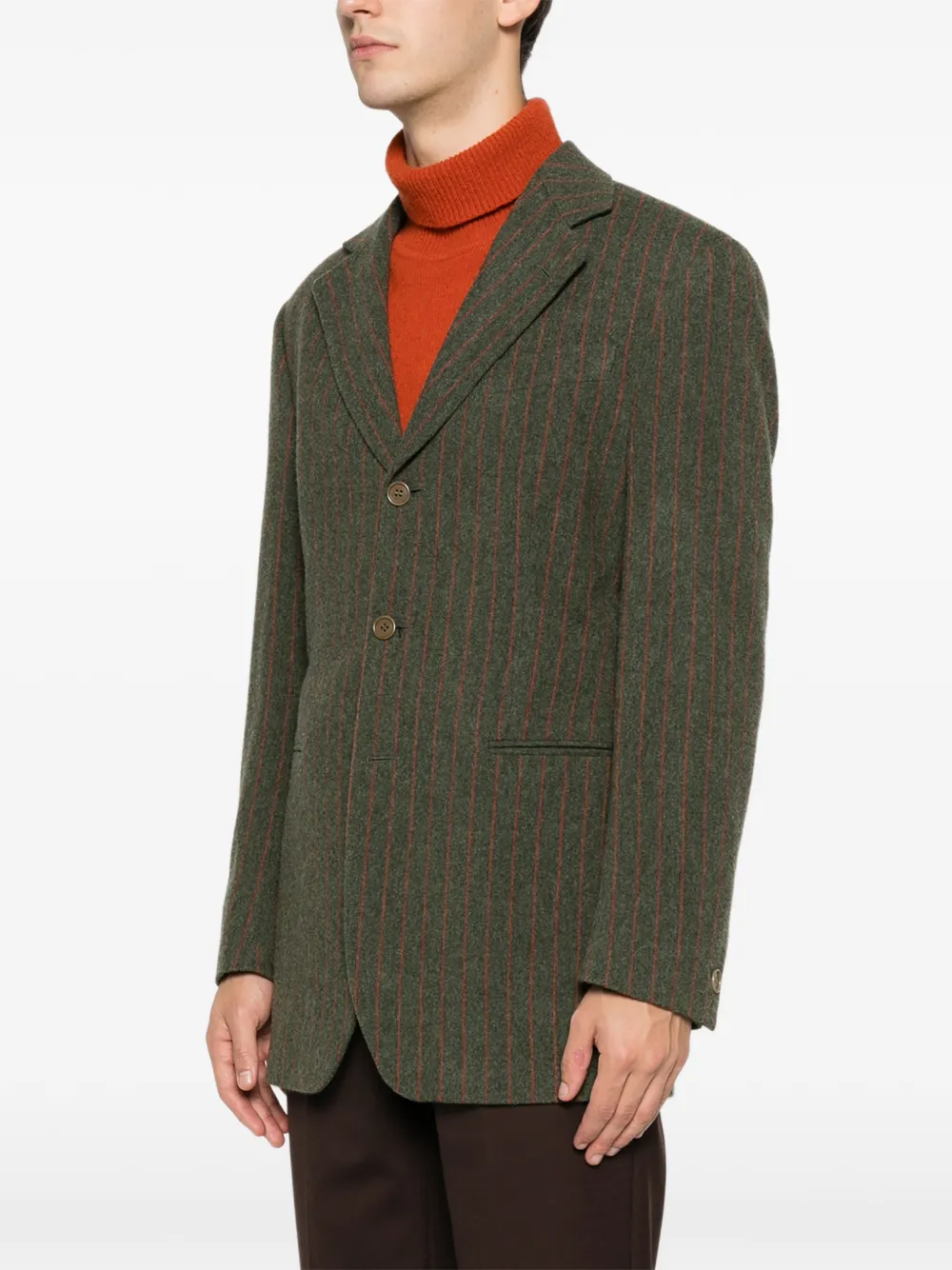  Romeo Gigli Pre-owned 1990s Pinstriped-pattern Blazer - Green 