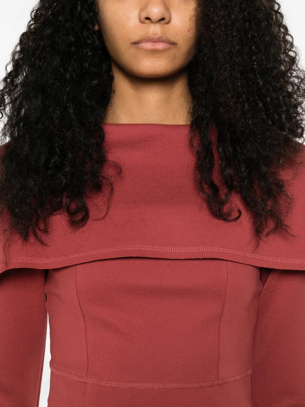 Seam-Detail Midi Dress