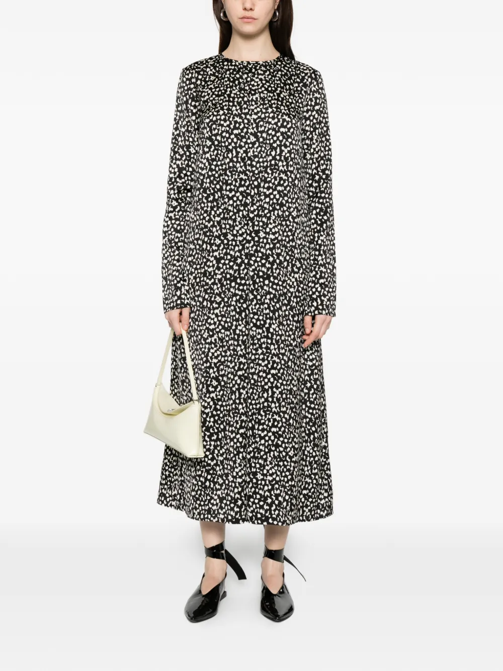 A.M.G. printed midi dress - Zwart