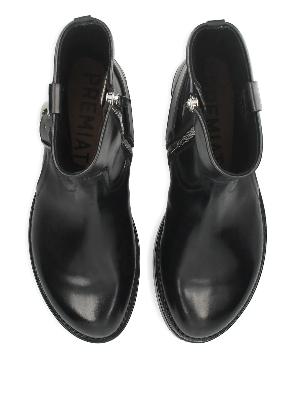 Premiata zip buckle boots Zwart