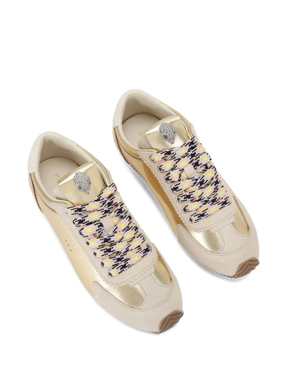 Kurt Geiger Lace-up Fastening Sneakers In Gold