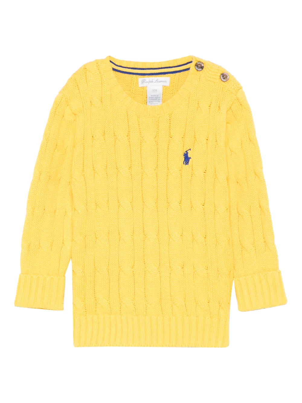 POLO RALPH LAUREN KIDS cable-knit buttoned sweater - Giallo