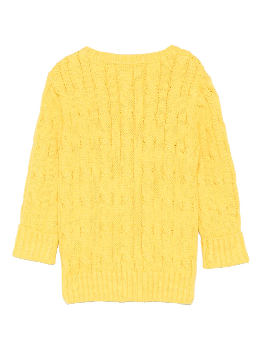 POLO RALPH LAUREN KIDS Kabelgebreide trui met knopen Geel