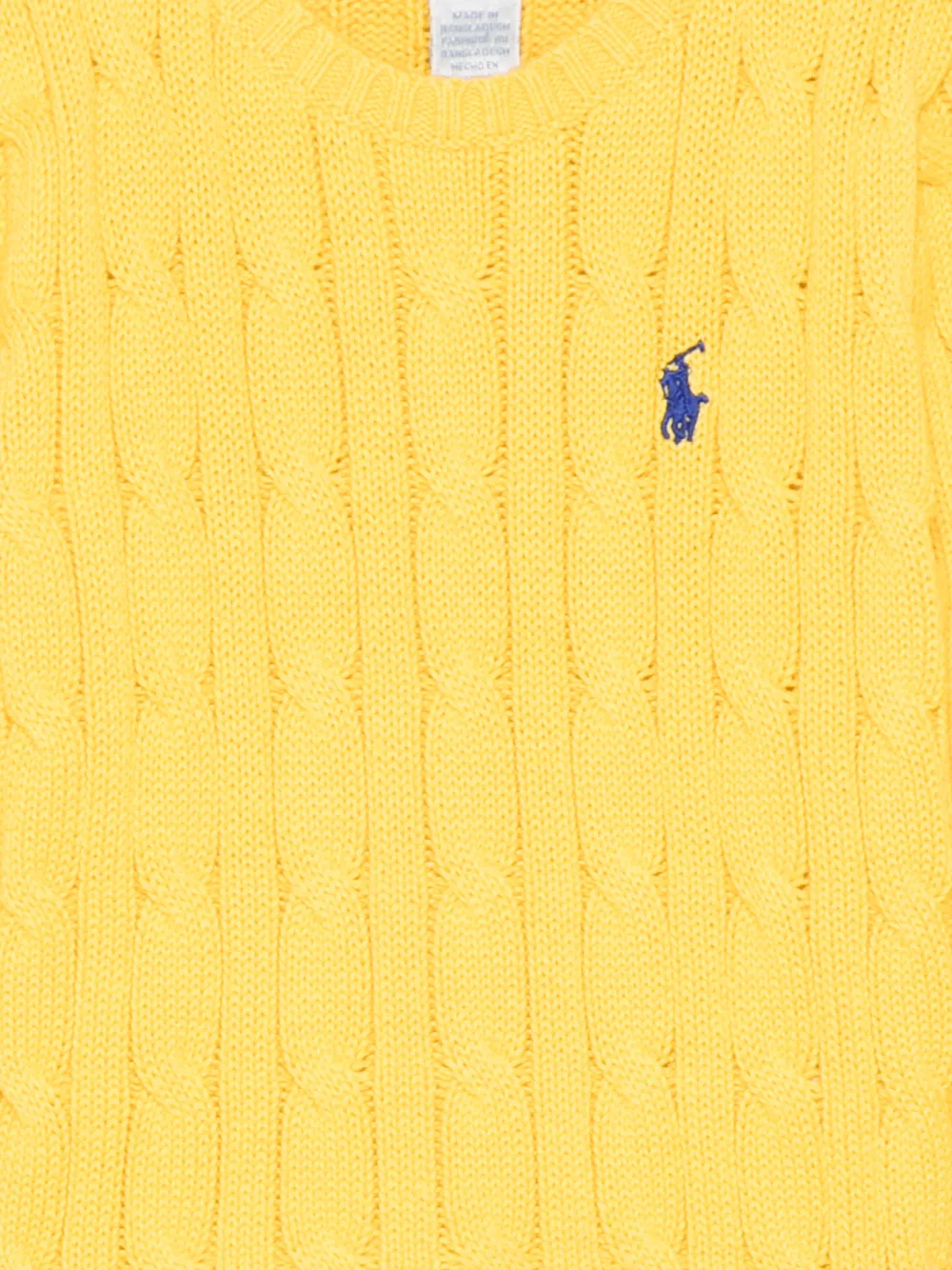 POLO RALPH LAUREN KIDS Kabelgebreide trui met knopen Geel