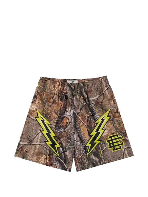 ERIC EMANUEL EE basic tree-camo lightning-bolt print shorts