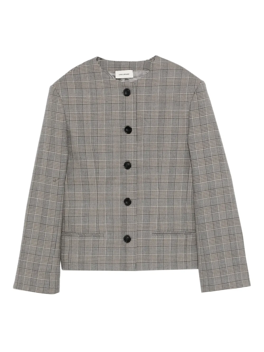 A.M.G. check-pattern button-fastening jacket | Grey | Image 1