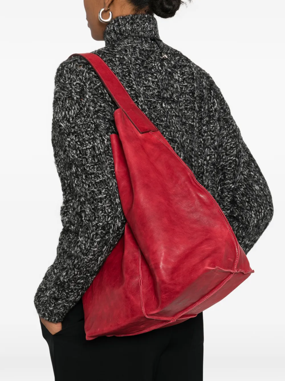 SOMMET Sahara leather shoulder bag - Rood