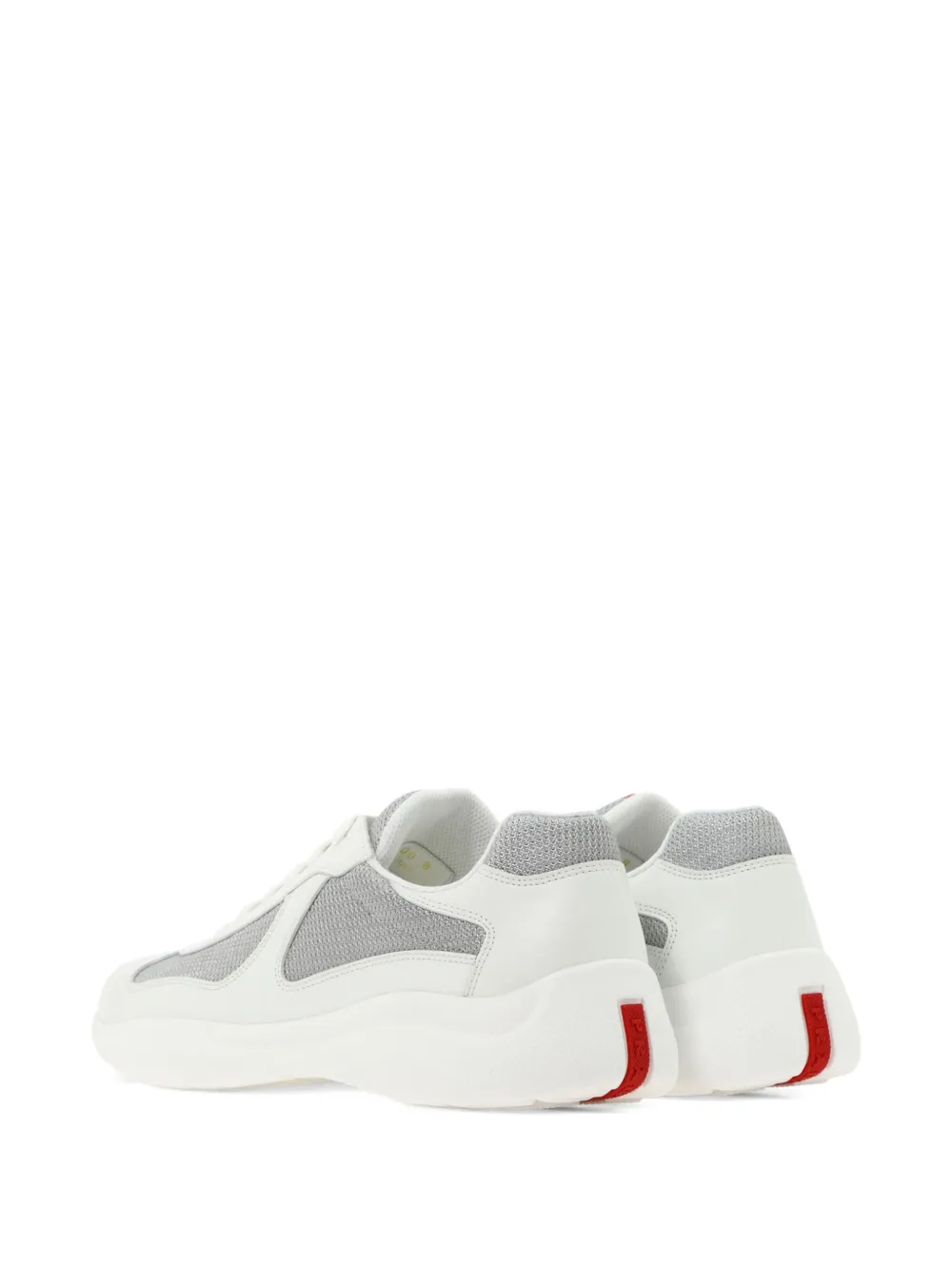 Prada America's Cup leren sneakers met mesh vlak Wit