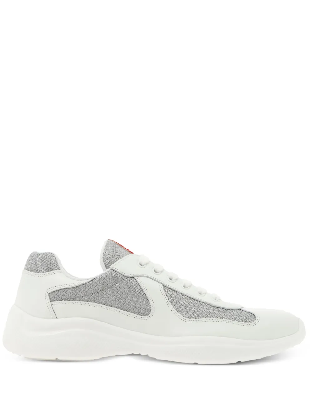 Prada America's Cup sneakers i läder med meshpanel | vit | Image 1