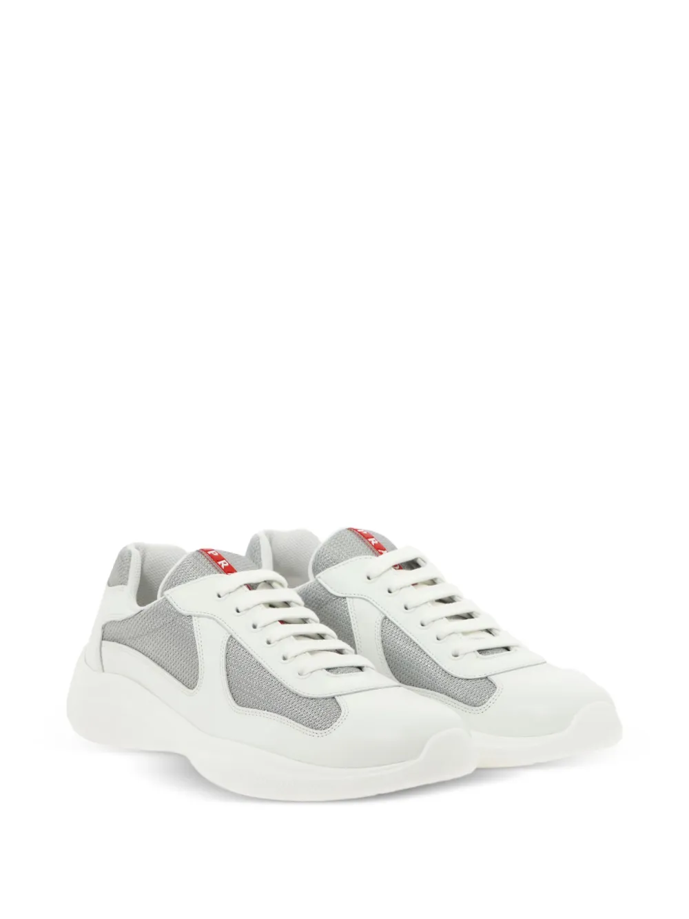 Prada America's Cup sneakers i läder med meshpanel | Låga sneakers | Image 2