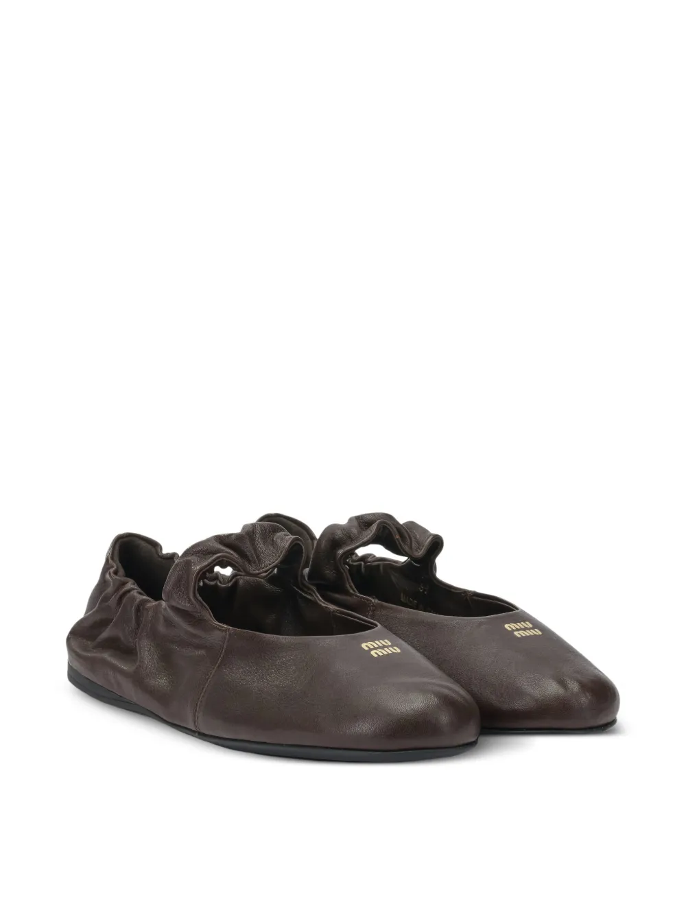 Miu Miu logo-stamp gathered ballet flats | Image 2