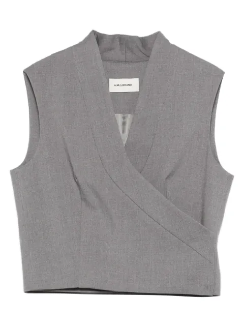 A.M.G. sleeveless crossover waistcoat