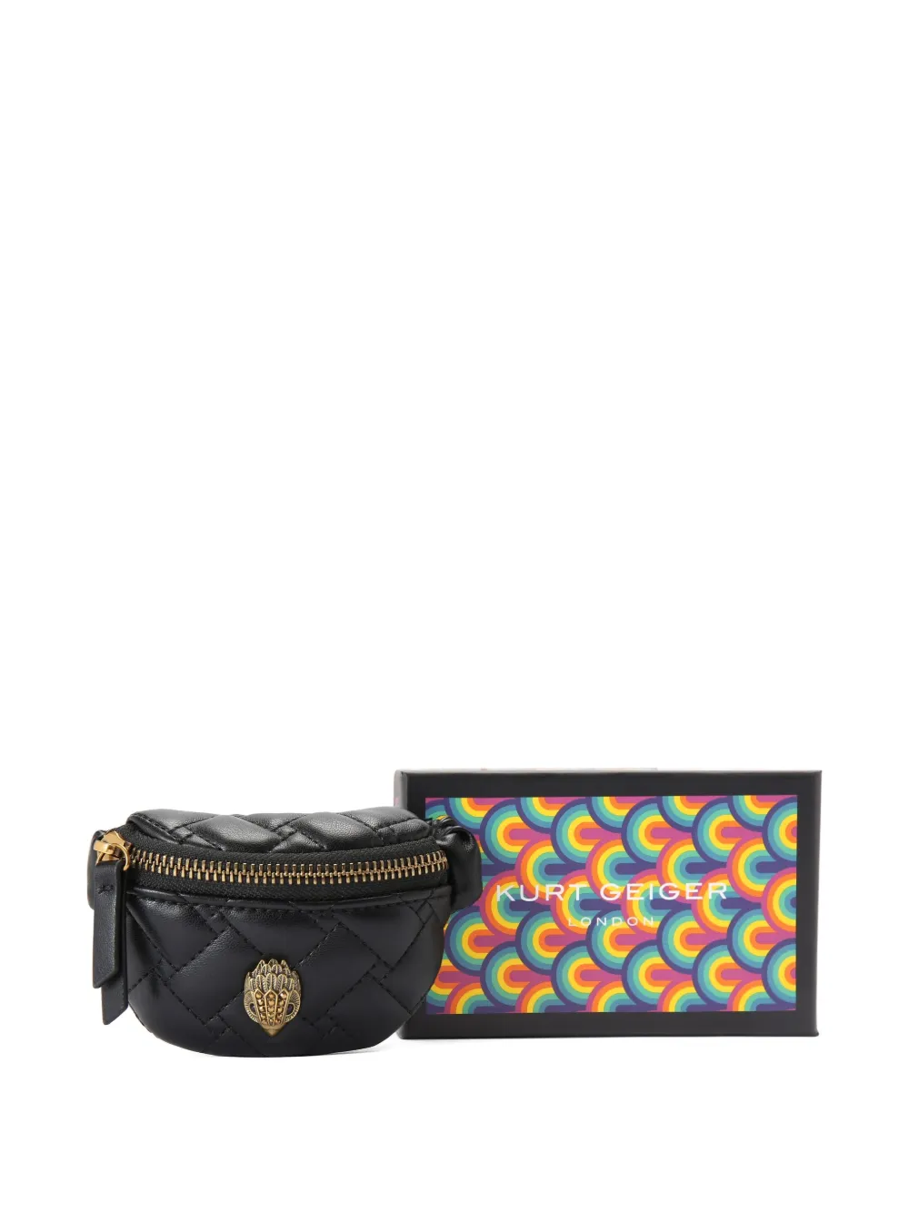 Kurt Geiger Leather Mini Wrist Bag In Black