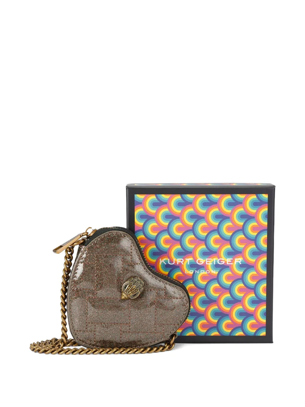 Kurt Geiger Quilted-design Crossbody Bag In Brown