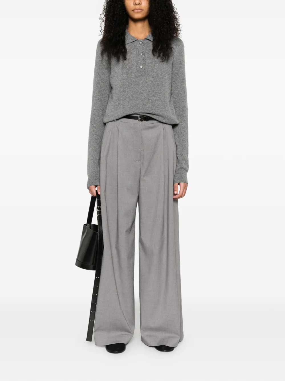 A.M.G. wool polo top - Grijs