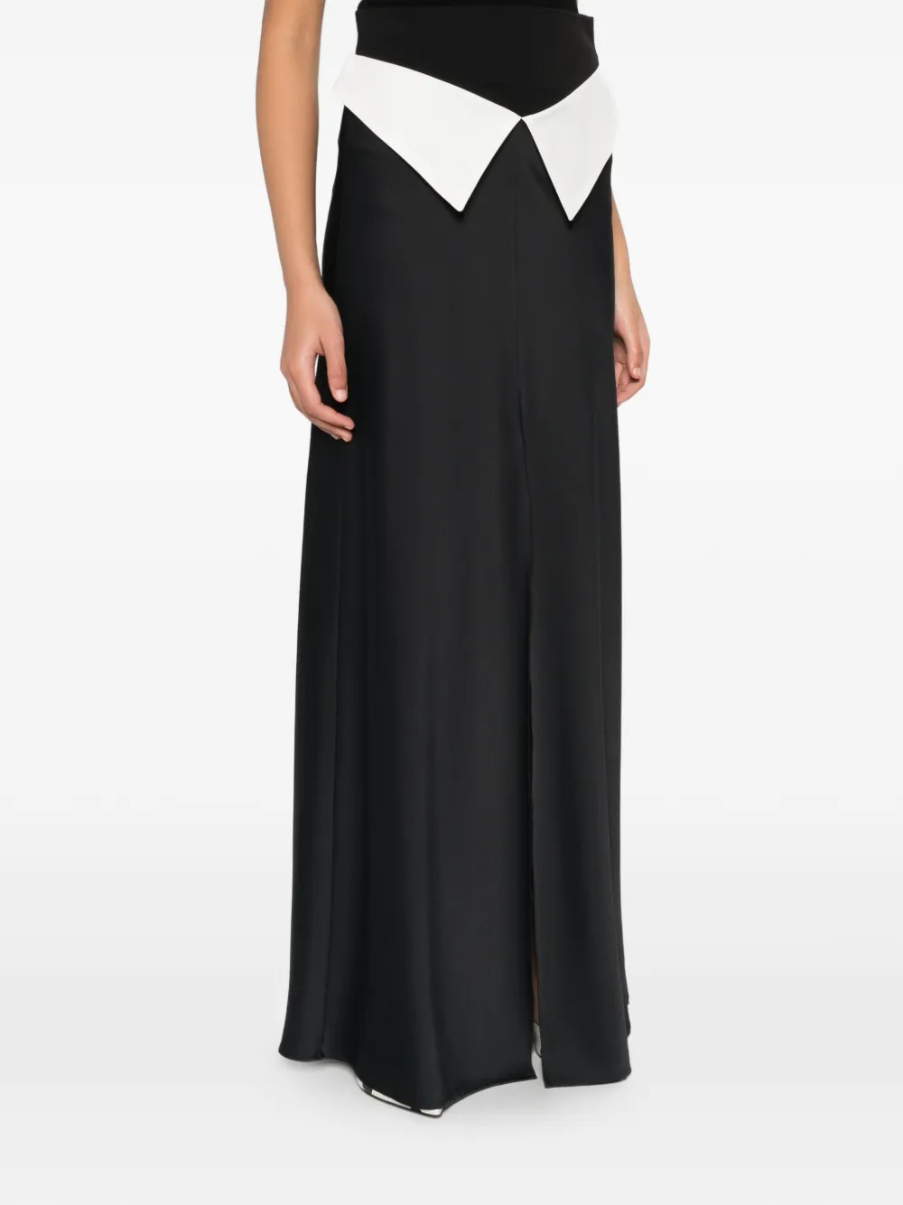 Contrast-Detail Maxi Skirt