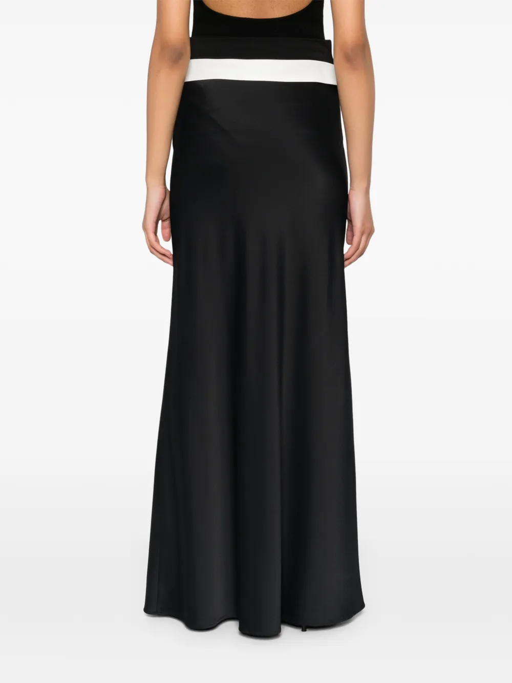 Contrast-Detail Maxi Skirt