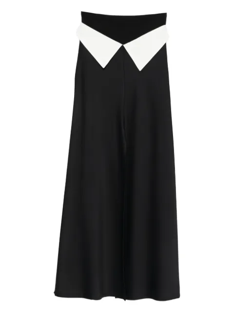 A.M.G. contrast-detail maxi skirt