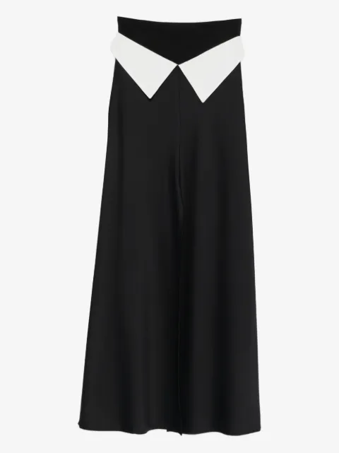 A.M.G. contrast-detail maxi skirt