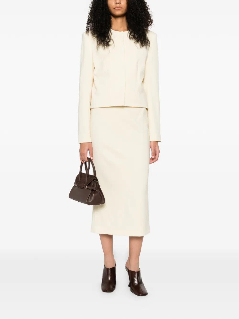 A.M.G. slim midi skirt - Beige