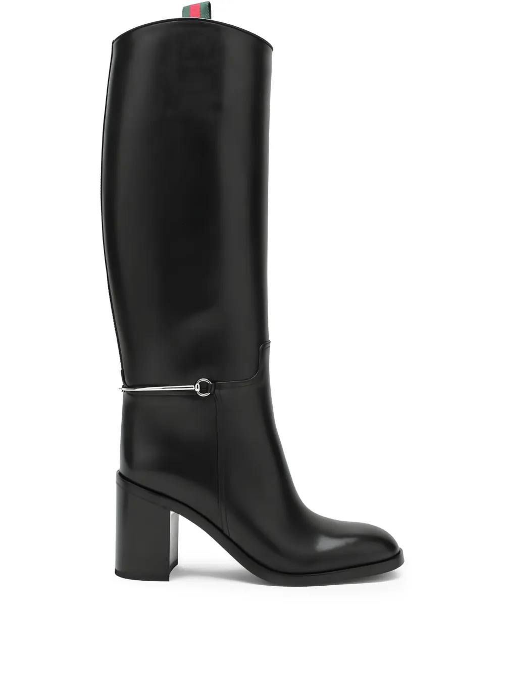 Gucci 85mm Horsebit-detail leather boots - Black